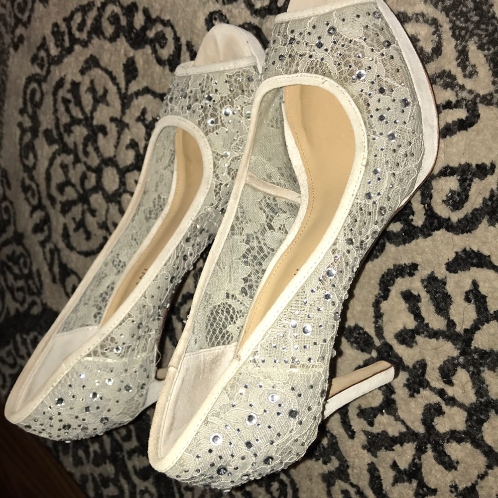 One pair of open toed, fabulous shoes.